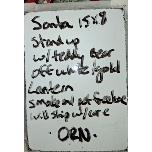 Santa Claus Figurine With Bear & Gold Accents 15" - Picture 11 of 11